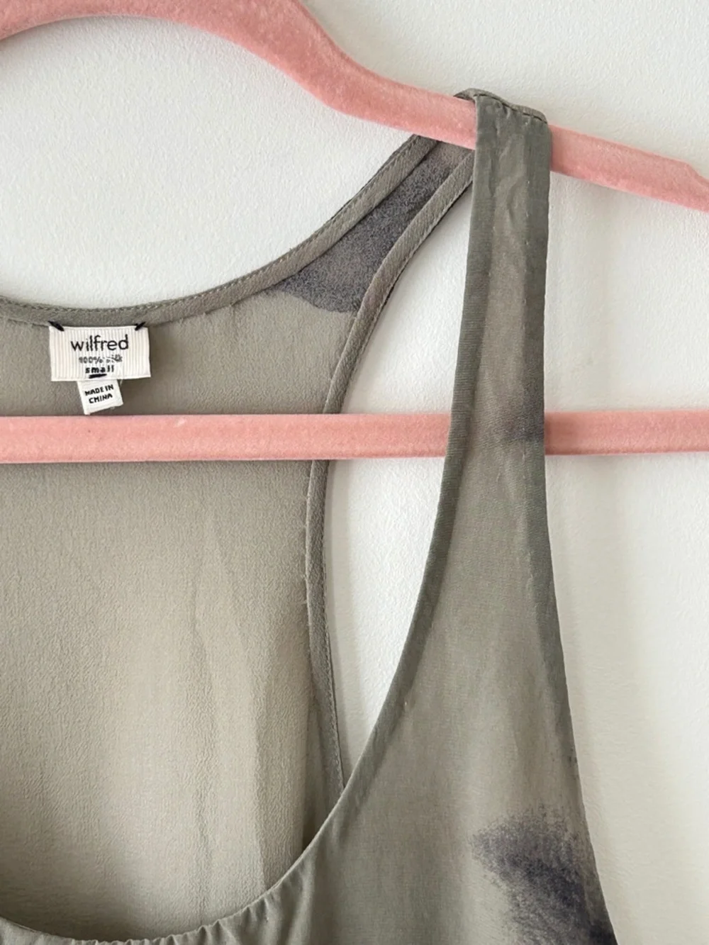 Aritzia Wilfred 100% Silk Watercolor Tank Top